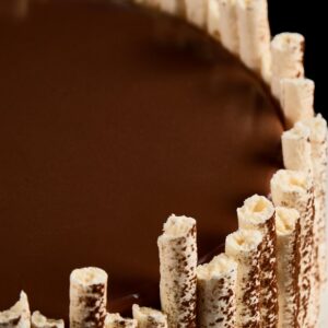 Torta ricoperta cioccolato